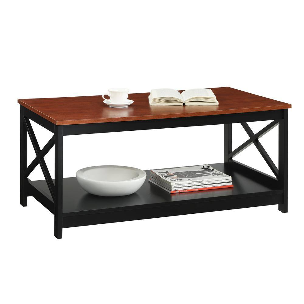 Left. Convenience Concepts - Oxford Coffee Table - Cherry / Black.