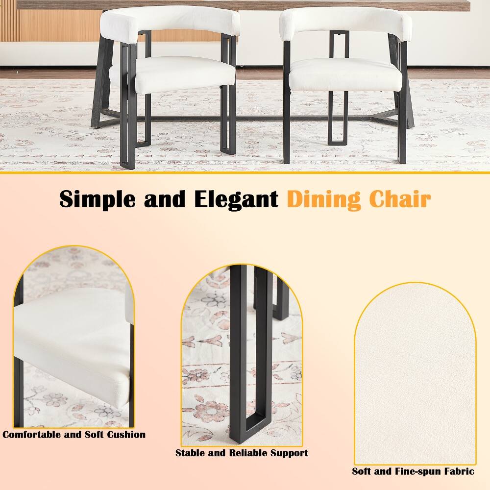 Simple and Elegant Dining Chair  
Comfortable and Soft Cushion  
Stable and Reliable Support  
Soft and Fine-spun Fabric