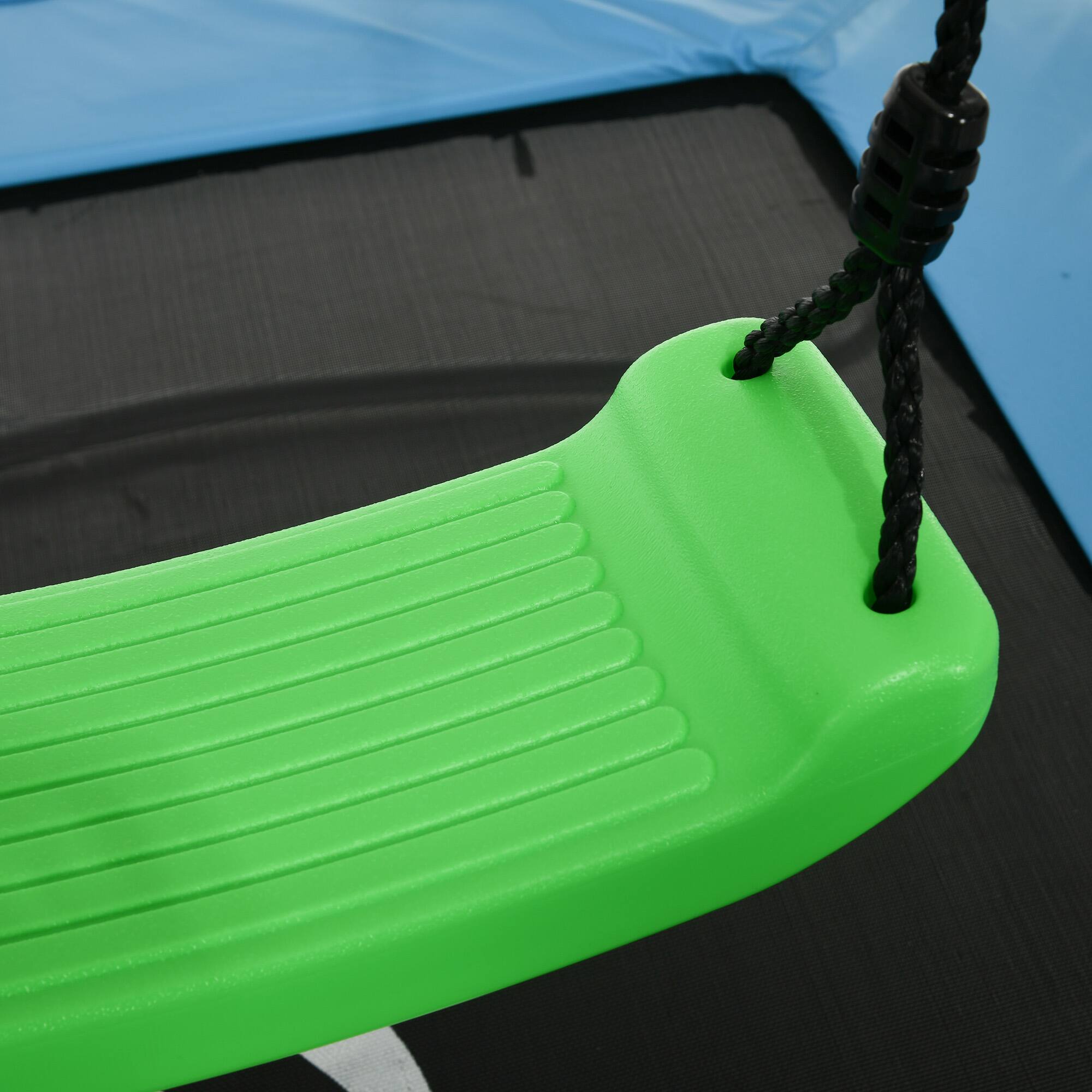 Alt View 4. Qaba - Trampoline for Kids, 6.9' Kids Trampoline with Enclosure, 3 in 1 Toddler Trampoline with Swing, Gymnastics Bar - Light Blue.