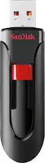 Front. SanDisk - Cruzer Glide 128GB USB 2.0 Flash Drive - Black.