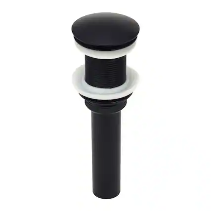 Front. Akicon - Akicon Push Button Bathroom Sink Drain Stopper Without Overflow in Matte Black - Matte Black.