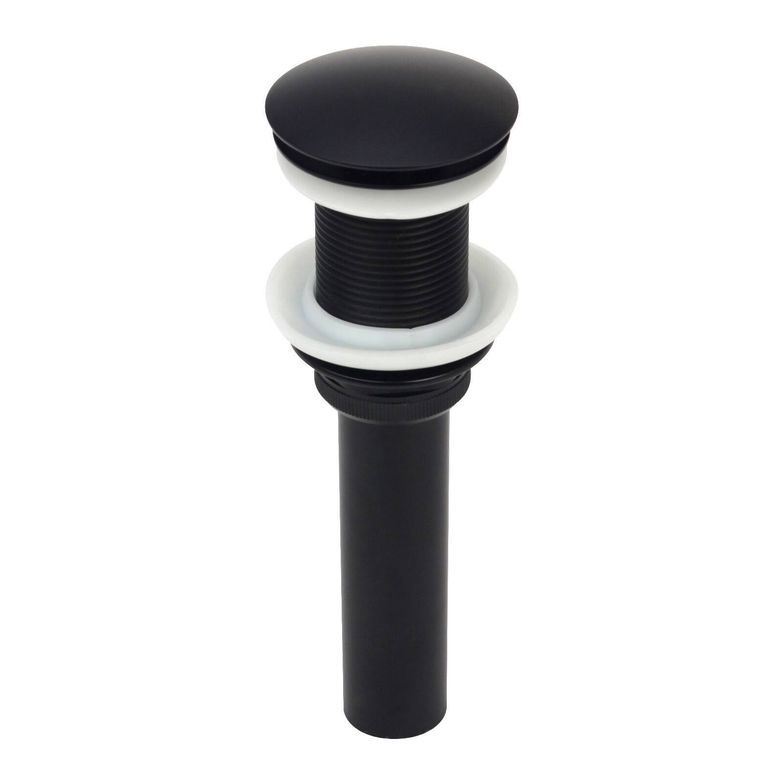Front. Akicon - Akicon Push Button Bathroom Sink Drain Stopper Without Overflow in Matte Black - Matte Black.