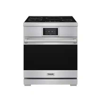 Front. Thor Kitchen - 4.8 Cu Ft. Freestanding Induction Range with Air Fry - Stainless steel.