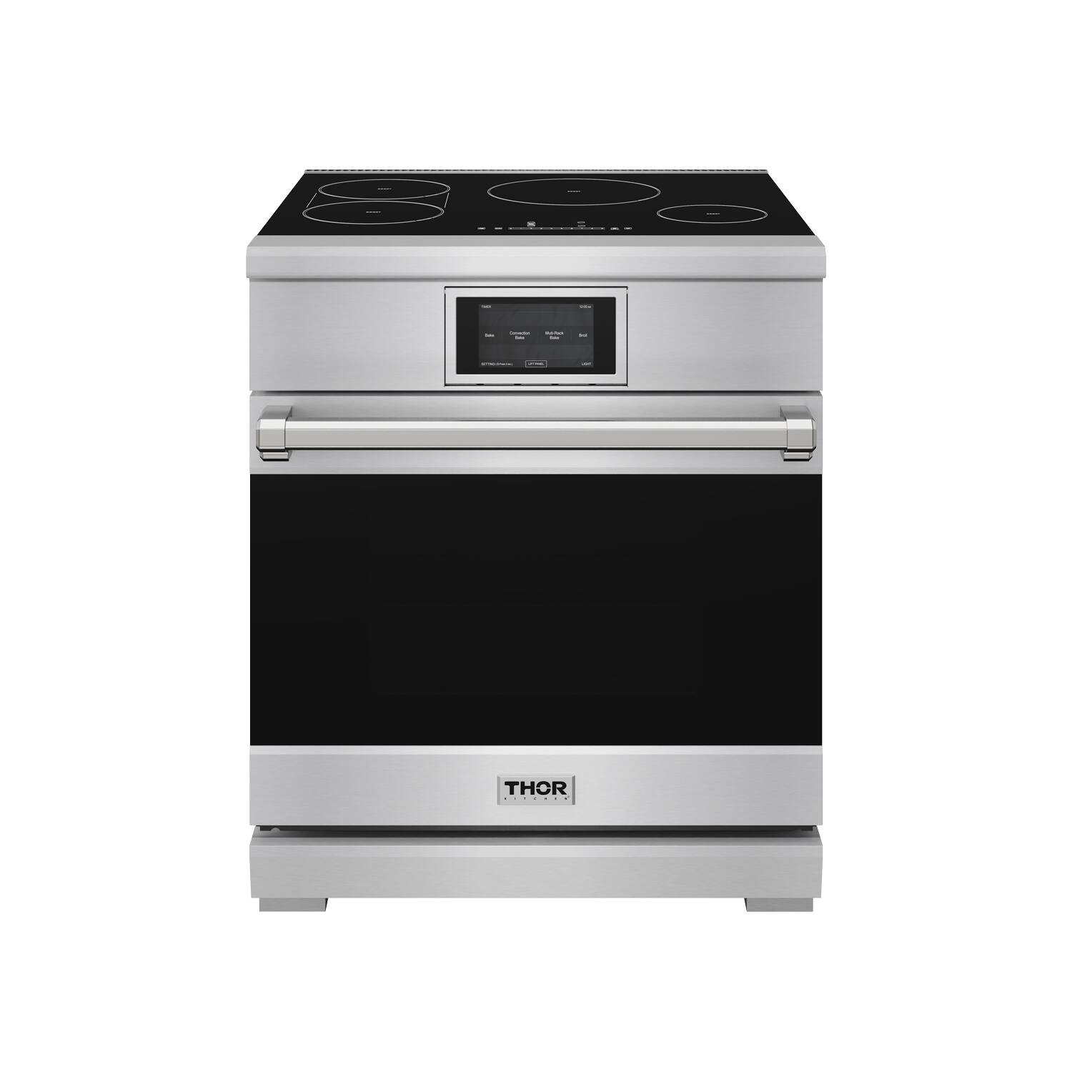 Front. Thor Kitchen - 4.8 Cu Ft. Freestanding Induction Range with Air Fry - Stainless steel.