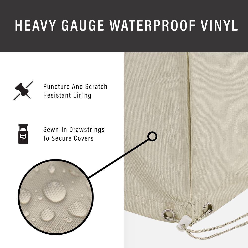 HEAVY GAUGE WATERPROOF VINYL

- Puncture And Scratch Resistant Lining
- Sewn-In Drawstrings To Secure Covers