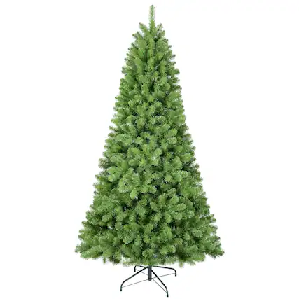 Front. Boyel Living - 8 ft. Christmas Tree with Memory Wire Green PVC Hinged 1430 Tips Easy Setup - Green.