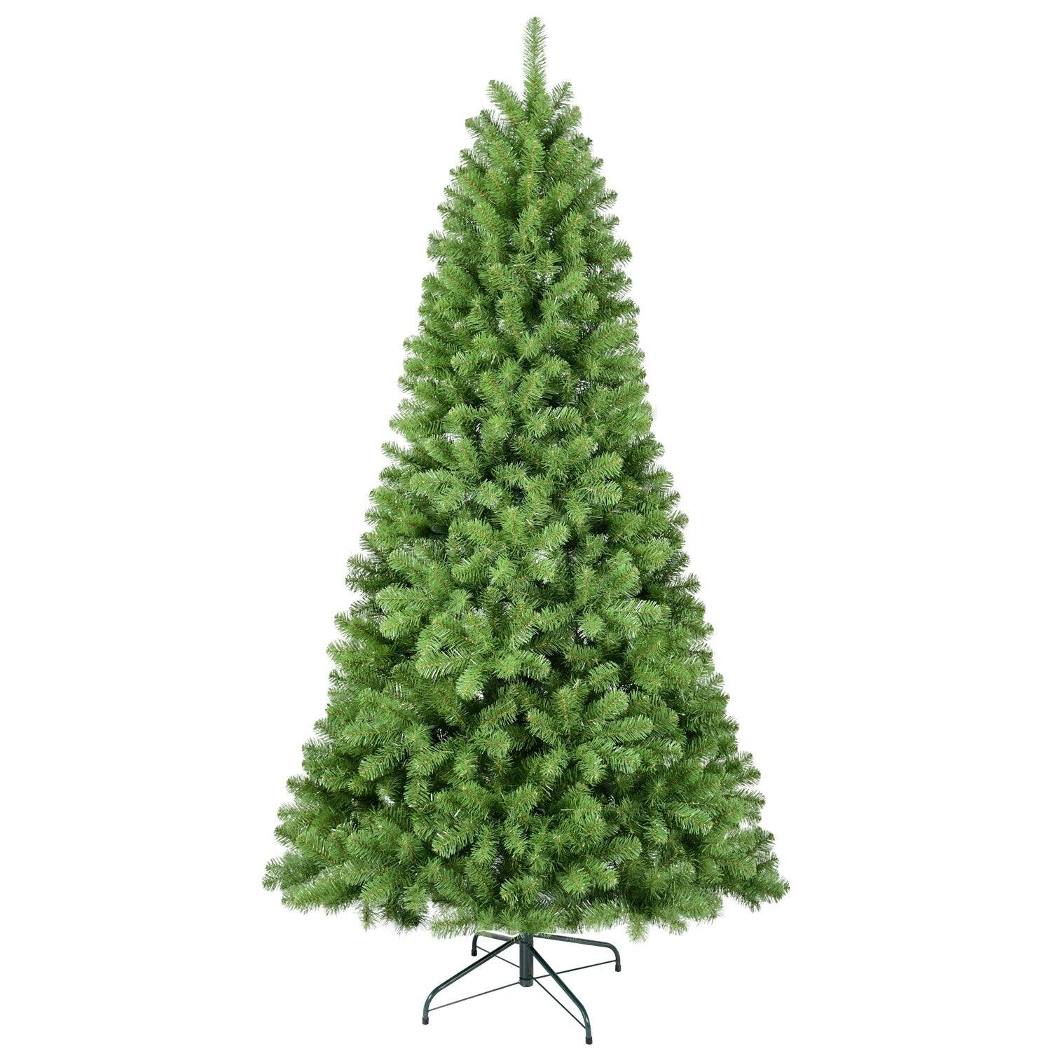 Front. Boyel Living - 8 ft. Christmas Tree with Memory Wire Green PVC Hinged 1430 Tips Easy Setup - Green.