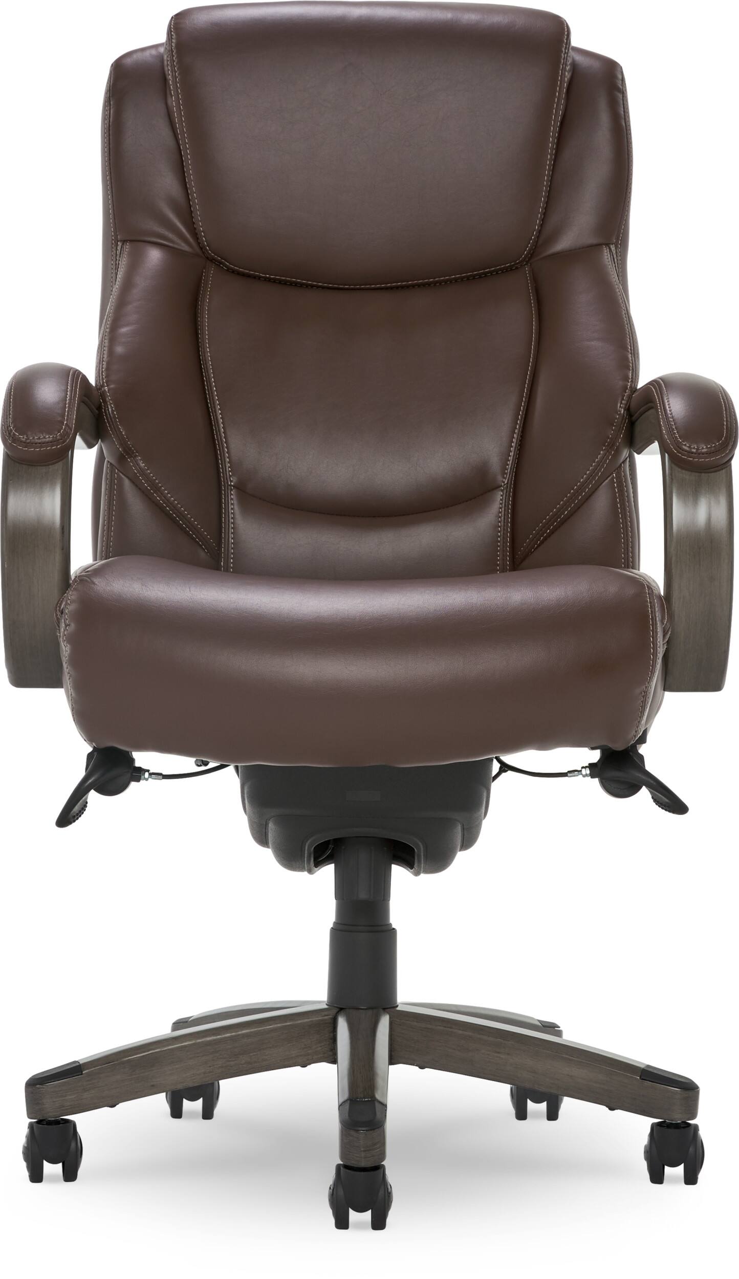 La Z Boy Delano Big And Tall Bonded Leather Executive Chair Chocolate Browngray Wood Chr20045c 1867