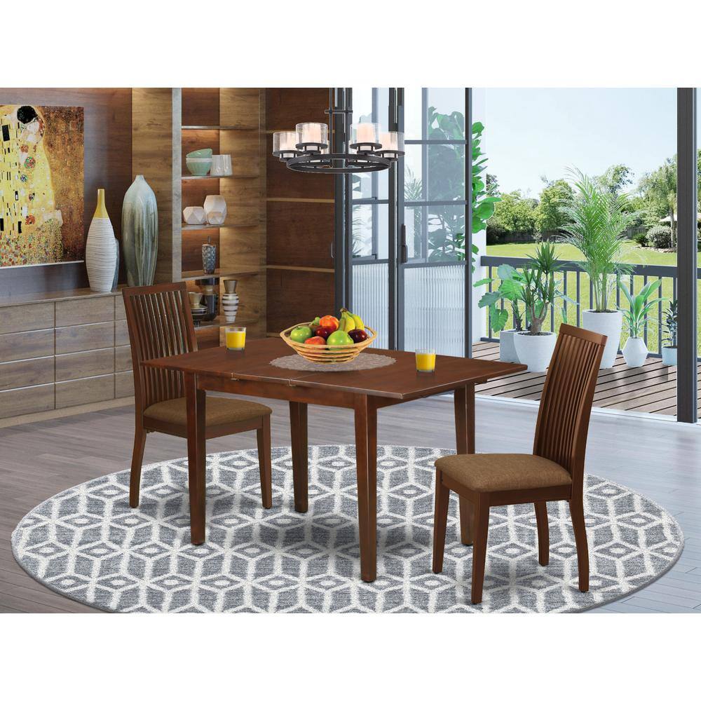 Left. East West Furniture - Dining Room Set Mahogany - Brown.