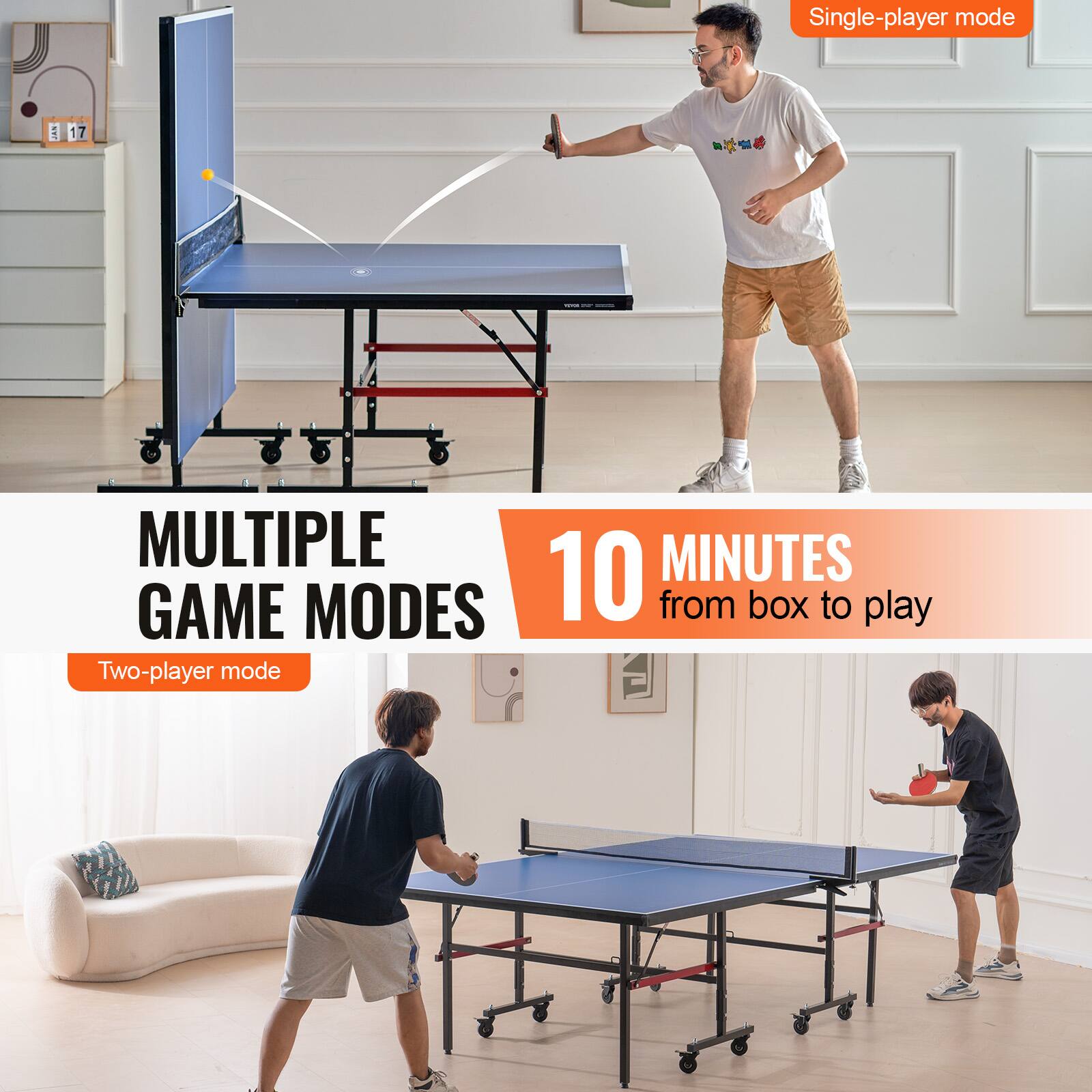 Single-player mode  
Multiple game modes  
10 minutes from box to play  
Two-player mode