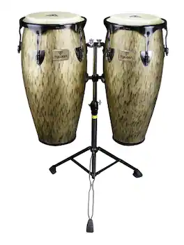 Tycoon Percussion - Supremo Select Kinetic Gold Series 10-inch & 11-inch Congas, 28-Siam Oak Shells, Water Buffalo Skin Heads, Double Stand