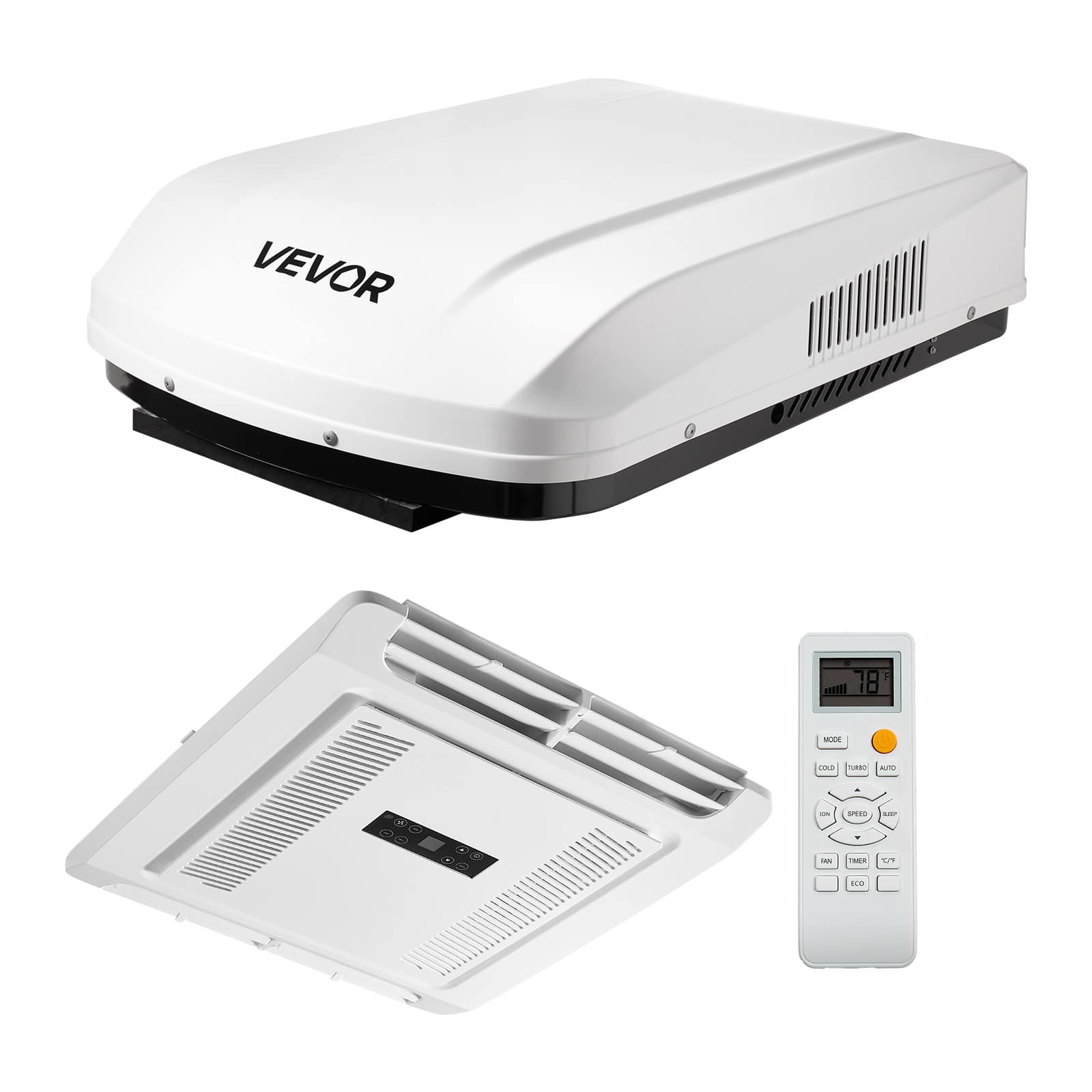 VEVOR

10

MODE

COLD

WARM

AUTO

ON

SPEED

TIMER

FAN

ECO