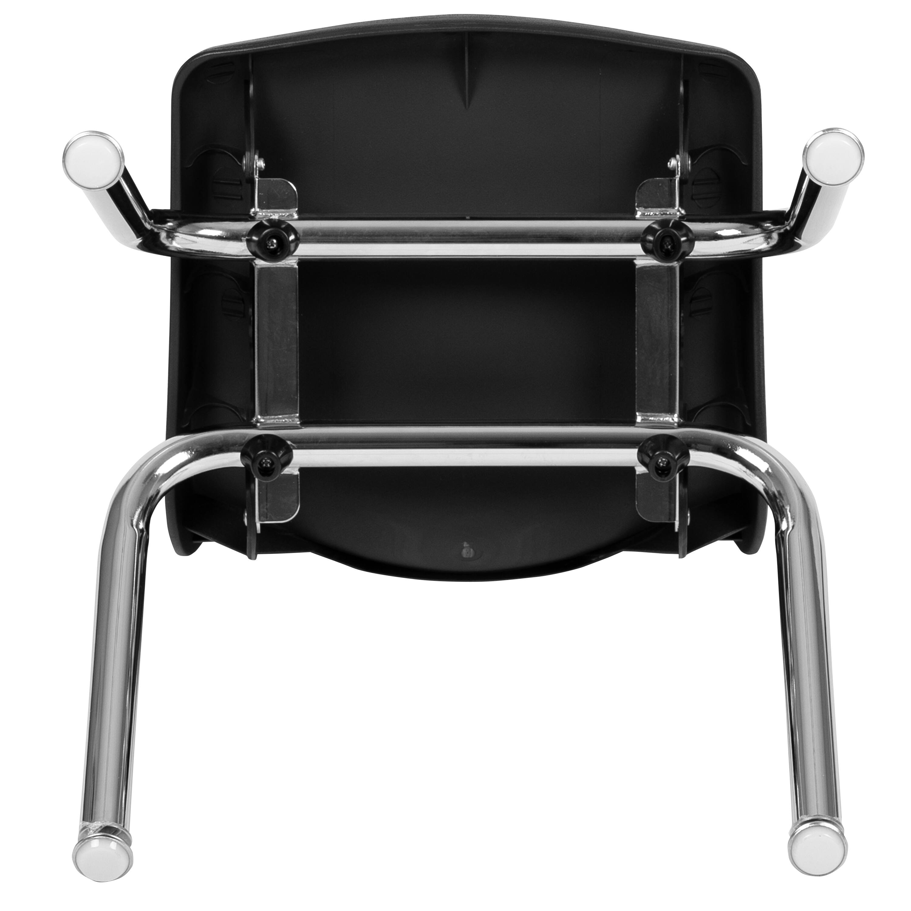 Alt View 8. Emma + Oliver - Student Stack School Chair - 12-inch - Black.
