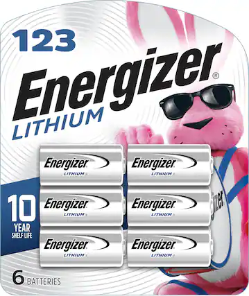 Front. Energizer - 123 Lithium Batteries (6 Pack), 3V Photo Batteries - Silver.