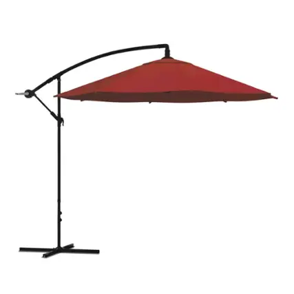 Nature Spring - 10-Foot Offset Cantilever Patio Umbrella with Easy Crank - Red