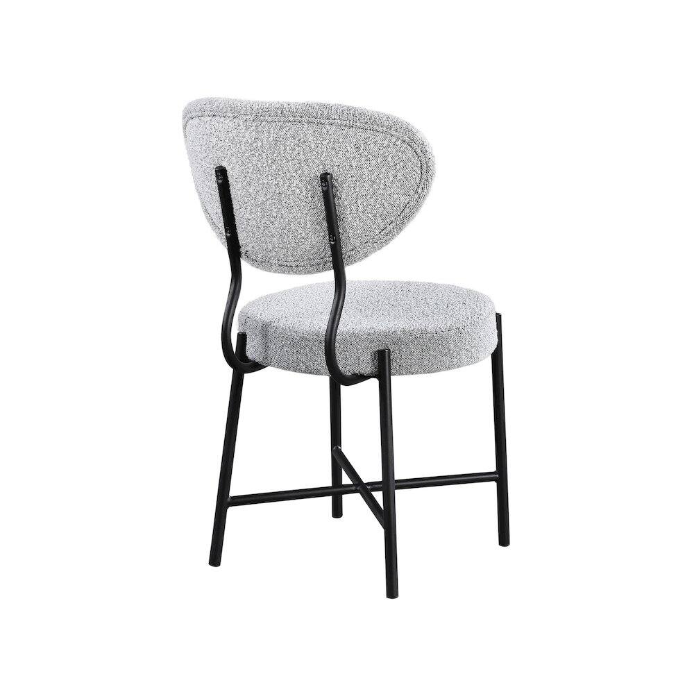 Alt View 1. Meridian Furniture - Allure Grey Boucle Fabric Dining Chair, Set of 2 - Grey.