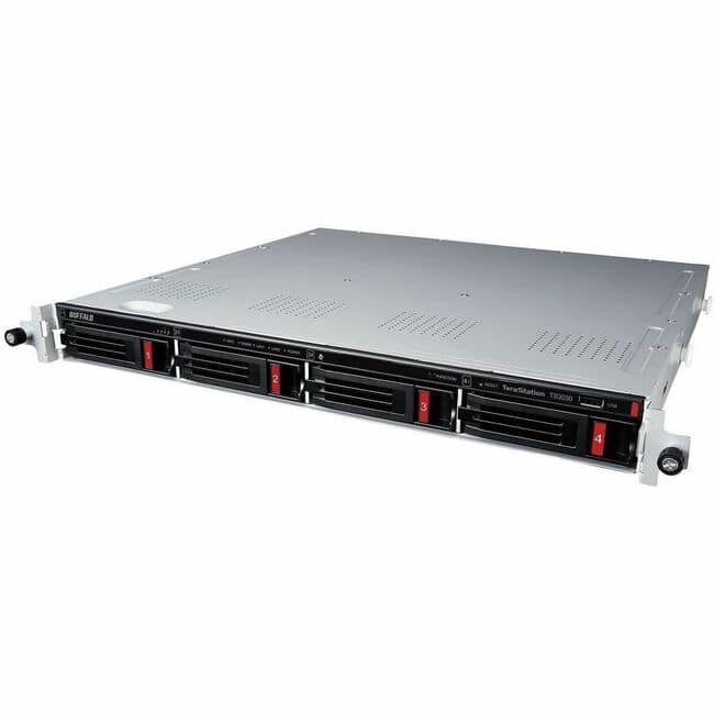 Buffalo - TeraStation 3430RN 4-Bay Secure SMB Rackmount NAS 32TB (4x8TB) with Hard Drives Included - Annapurna Labs Alpine - Black