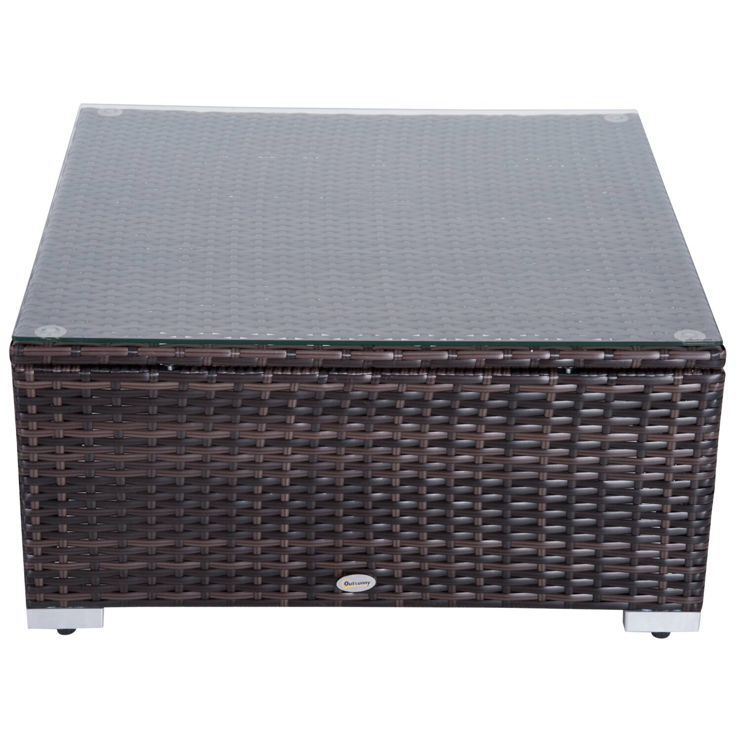 Alt View 8. Outsunny - 6 Piece Patio Furniture Set Outdoor Wicker Conversation Set All Weather PE Rattan Sectional Sofa Set with Ottoman - Mixed Brown, Cream White.