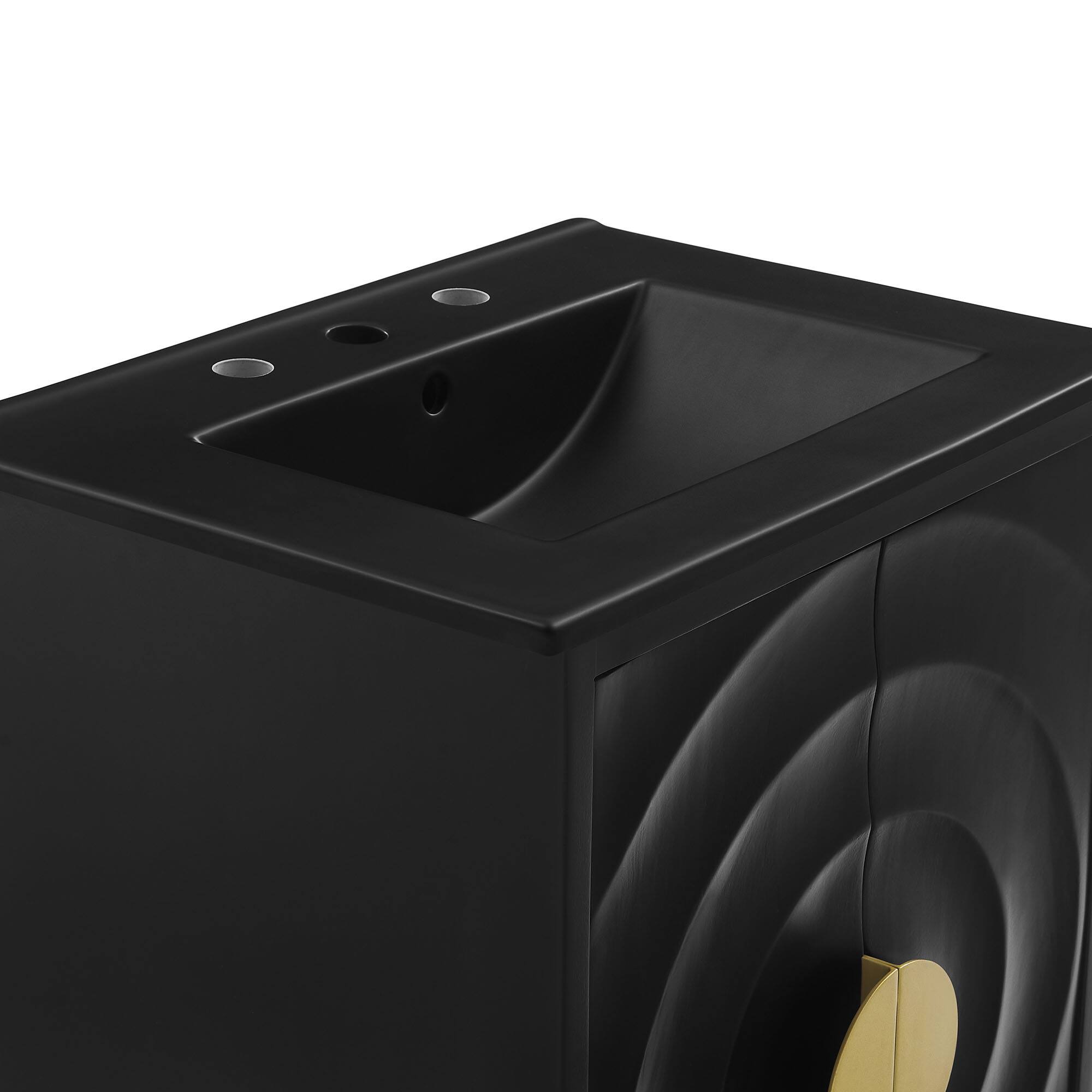 Alt View 7. Modway - Beau 24" Bathroom Vanity Cabinet by Modway - Black Black.