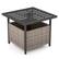 Angle. Costway - Rattan Wicker Steel Side Table Outdoor Furniture Deck Garden Patio Pool - Gray.