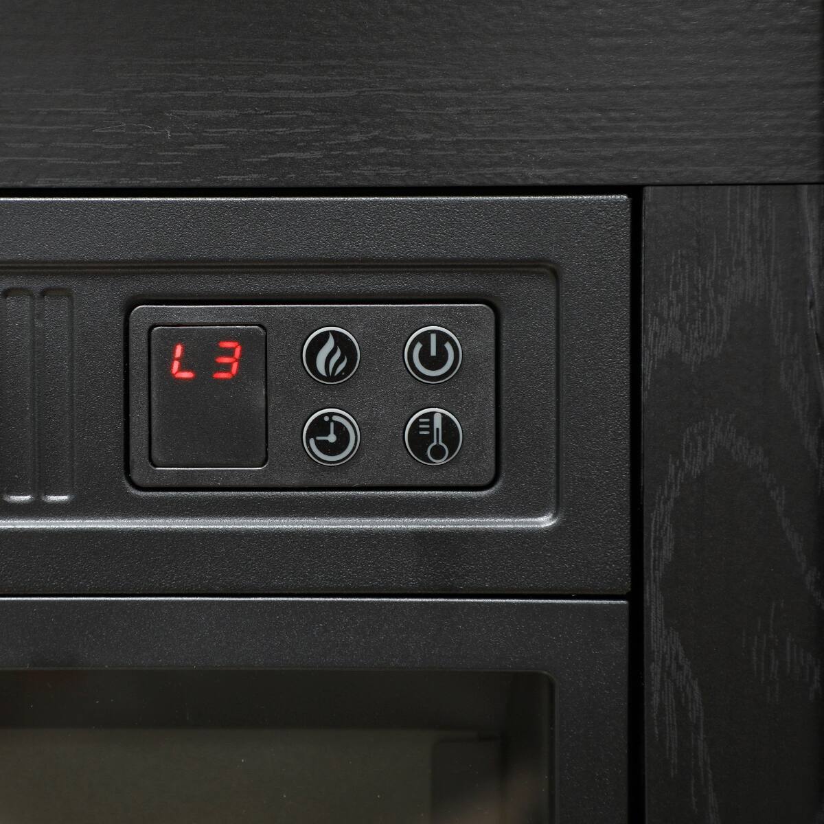 Angle. Loheer - Loheer 27 inch electric fireplace with mantel, Black Freestanding Fireplace Heater, 1400W - Black.