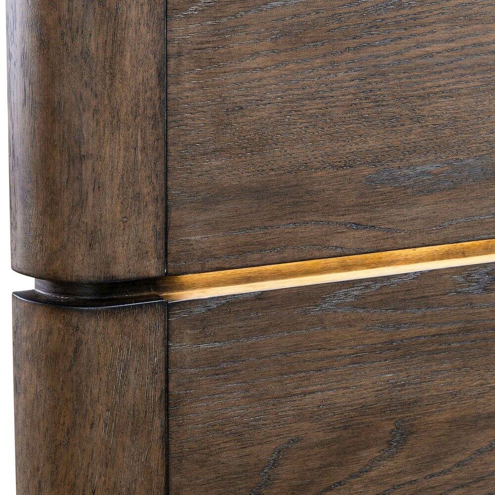 Alt View 4. Liberty Furniture Industries - Cascade Falls Queen Panel Bed Headboard with LED Touch Light - Satin Espresso - Satin Espresso.