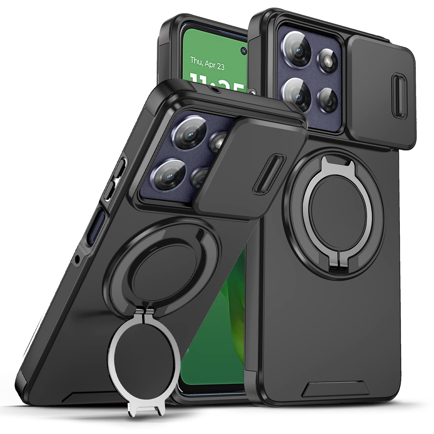 UUCOVER - Magnetic Case for Motorola G Stylus 5G 2025/2026 with Slide Camera Lens Cover, Rotatable Ring Kickstand Drop-Proof Cover - Black price history on PriceWatchPro