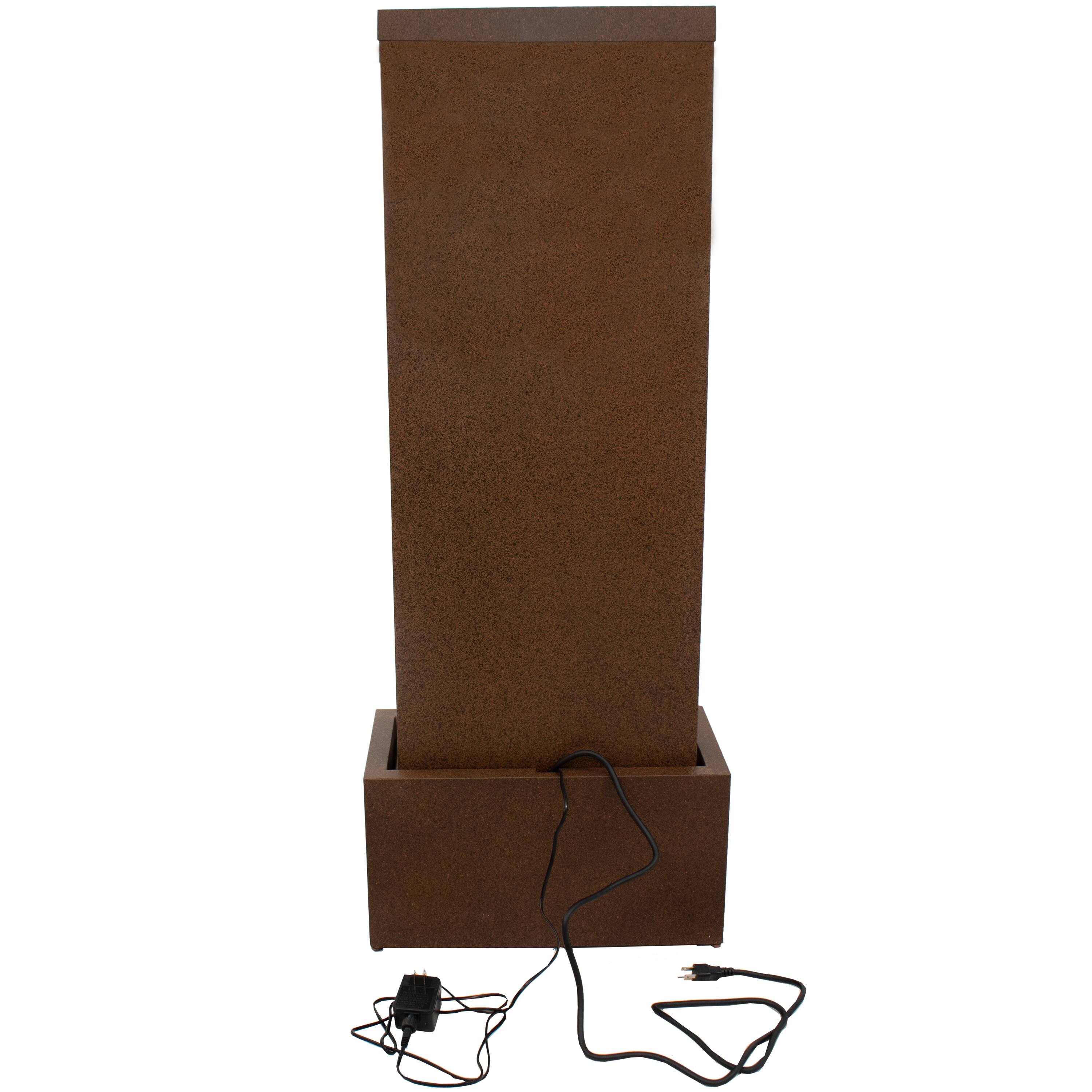 Alt View 10. Sunnydaze - Wisteria Vines Zinc Outdoor Water Fountain with LEDs - 47.25" - Dark Brown.