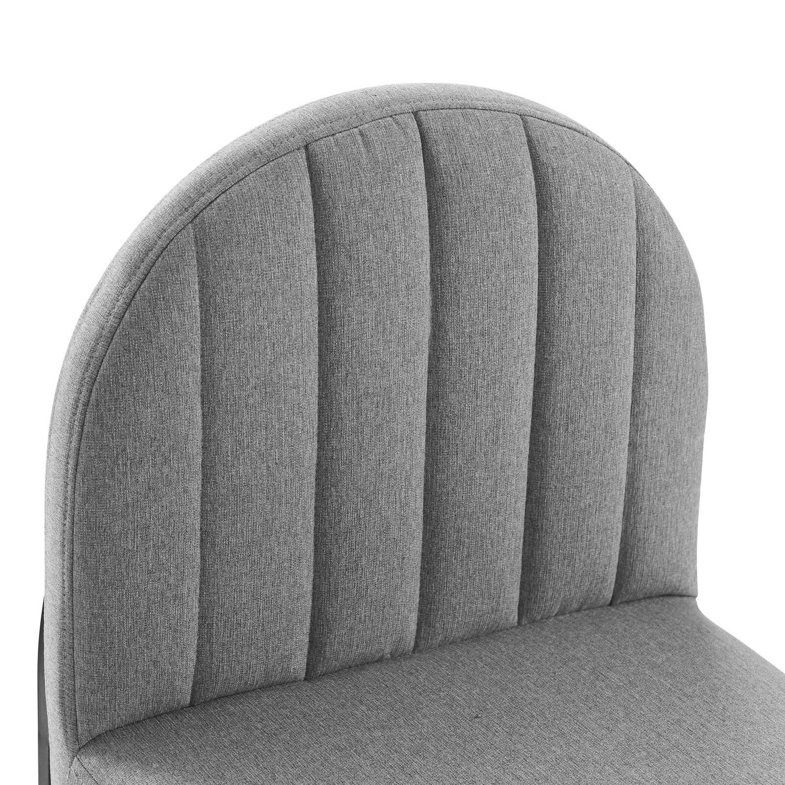 Alt View 5. Modway - Isla Channel Tufted Upholstered Fabric Dining Side Chair by Modway - Black Light Gray.