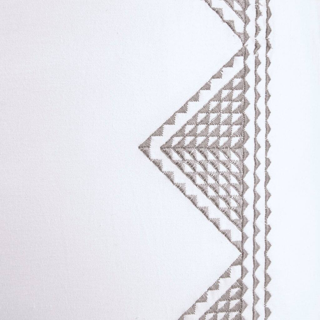 Alt View 5. Gracie Mills - Gracie Mills Leo Geometric Embroidered Cotton Euro Sham - White.