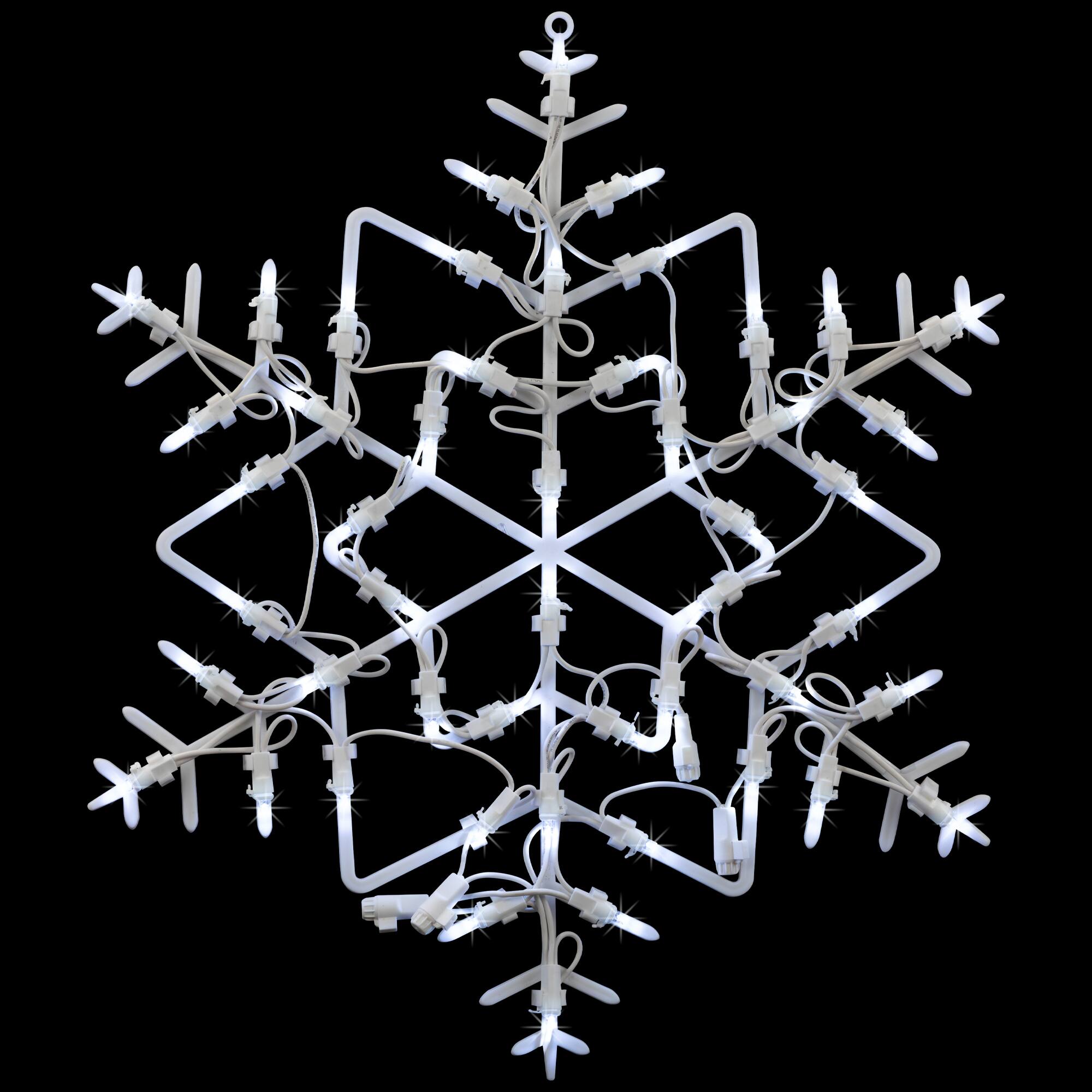 Northlight - 18" LED Lighted Snowflake Christmas Window Silhouette - White