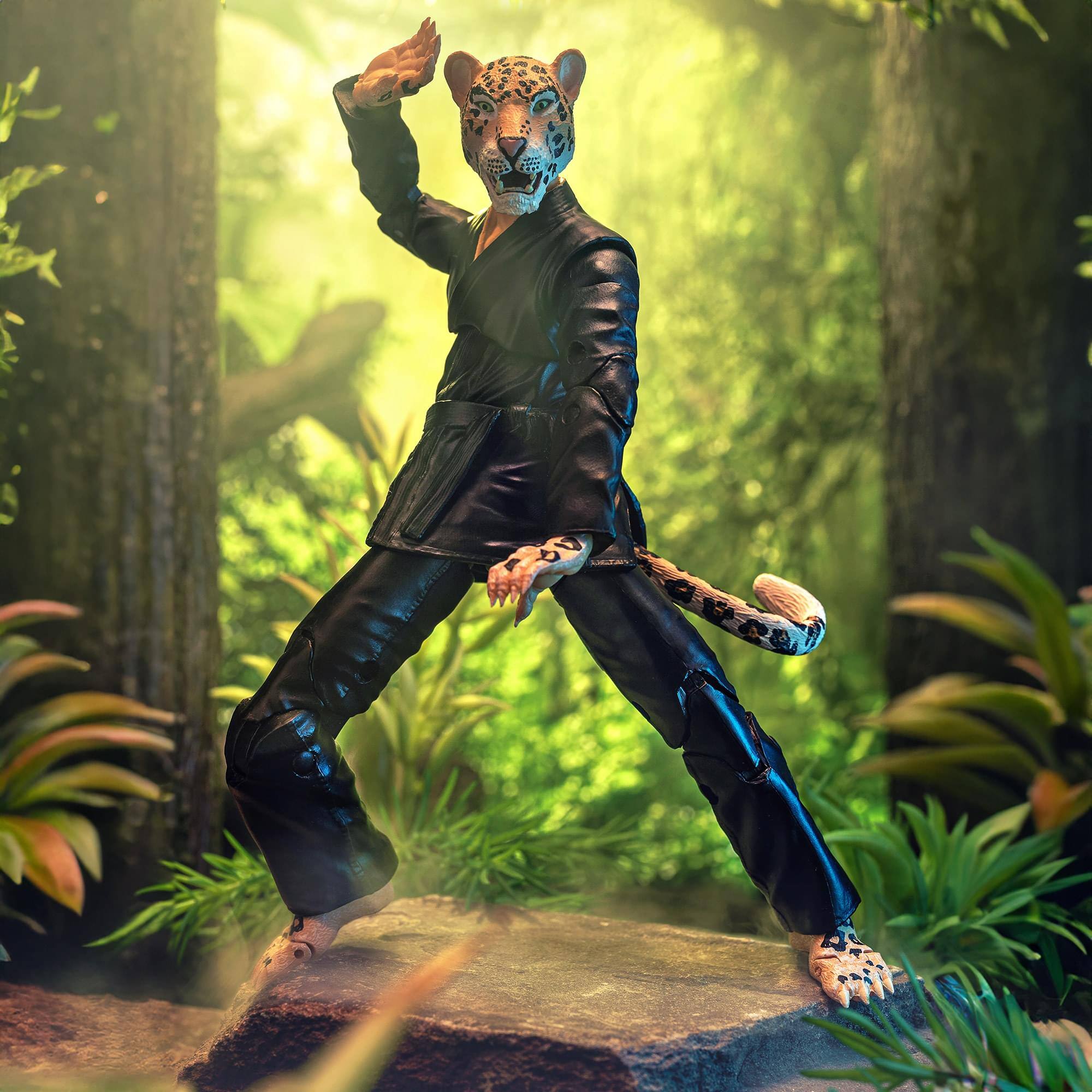 Alt View 5. Icon Heroes - Zoo Jitsu Fighters 6 Inch Action Figure | Jairo the Jaguar with Black Gi - Black.