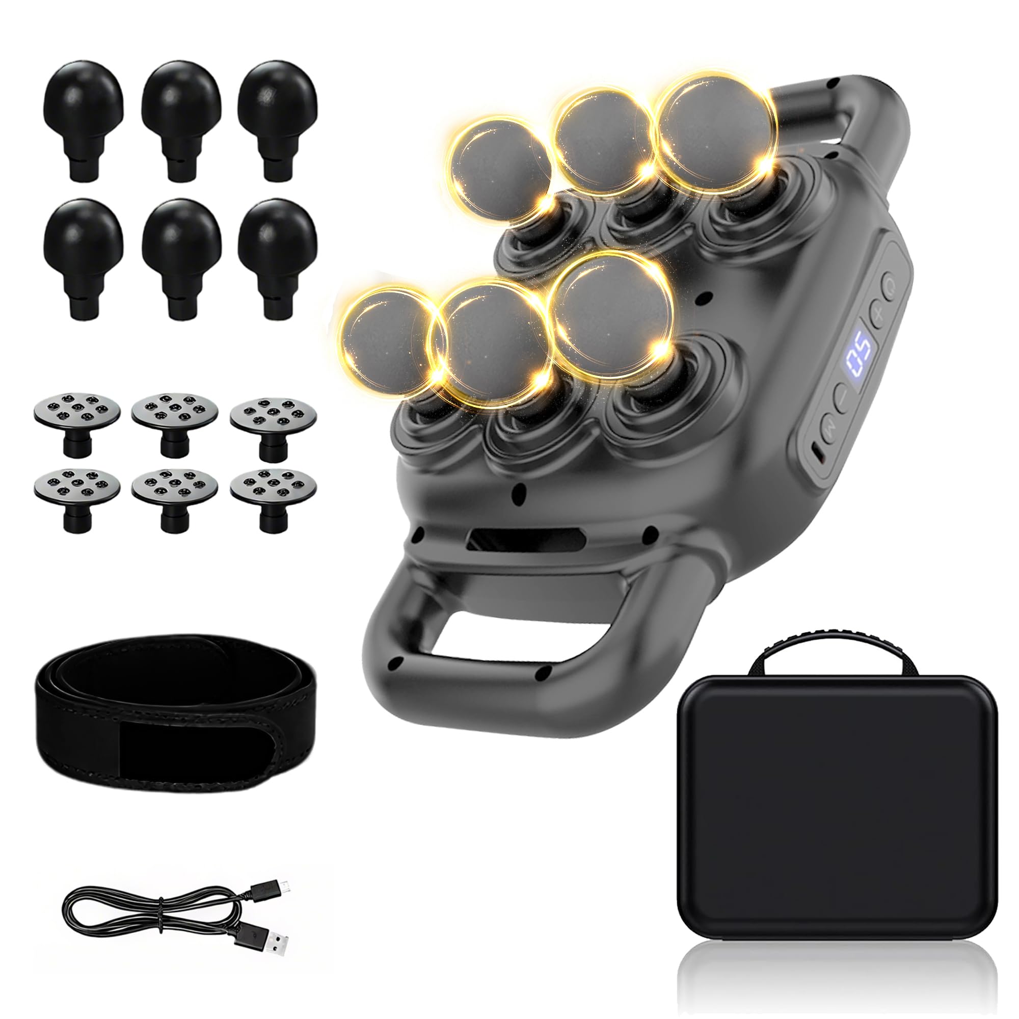 Live At Space - 6-Head Massage Gun 50 Levels 9 Modes 3 Heads Belt Gift for All - 642146676659