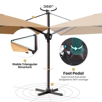 360° 2 2 Stable Triangular Structure 1 Foot Pedal Ergonomical foot pedal Designed for 360° coverage 1