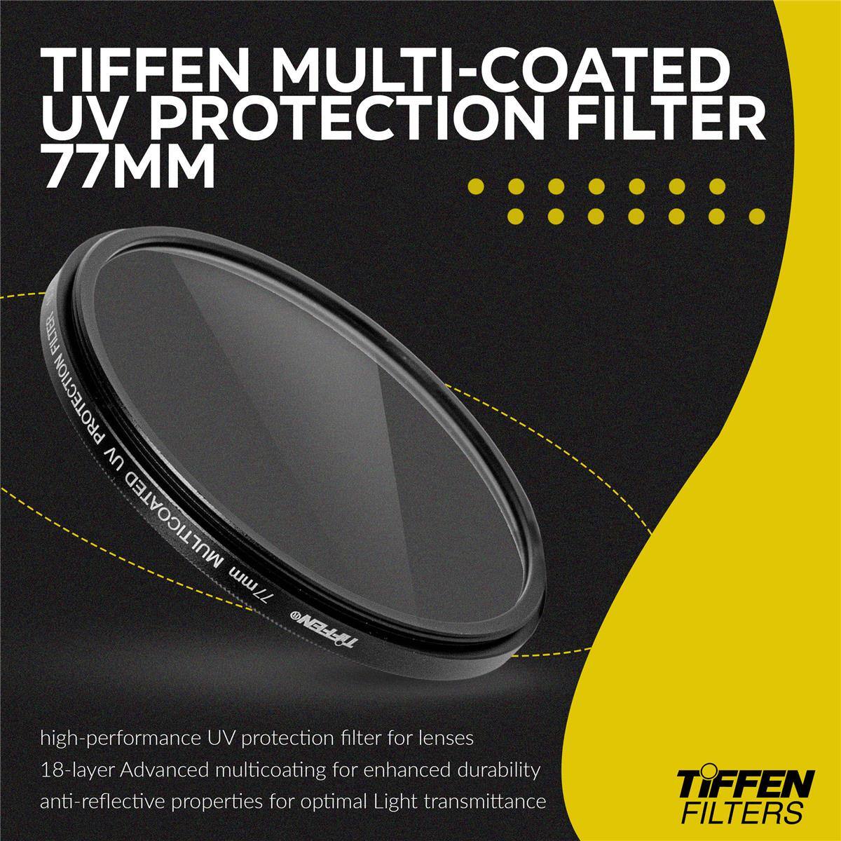 TIFFEN MULTI-COATED UV PROTECTION FILTER 77MM

FILTER PROTECTION UV MULTICOATED 77mm TIFFEN

high-performance UV protection filter for lenses
18-layer Advanced multicoating for enhanced durability
anti-reflective properties for optimal Light transmittance

TiFFEN FILTERS