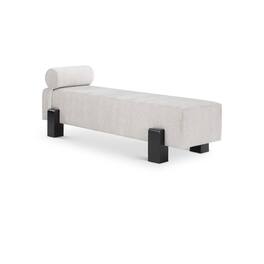 Meridian Furniture - Edison Light Grey Chenille Fabric Bench - Gray