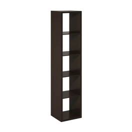 FurniFact - Wooden bookcase with modern design for living room storage - Dark Oak