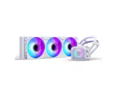 Front. Phanteks - Phanteks Glacier One 360M25 G2 AIO Liquid CPU Cooler, White RGB Pump, 3x 120mm RGB Fans, for Intel & AMD - White.