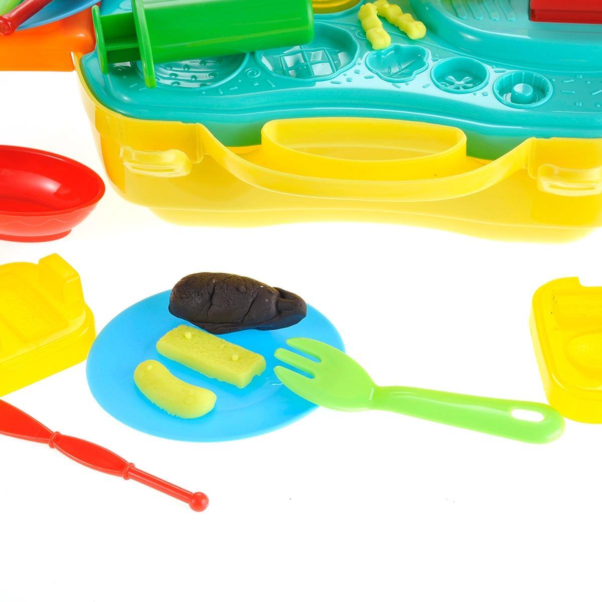 Alt View 2. JuzToys - Pretend Play for Toddlers 3-5, 35pcs Snack Bar Play Dough Set, Modeling Clay Tool Kit for Creating Pretend Foods, Snacks - Multi.