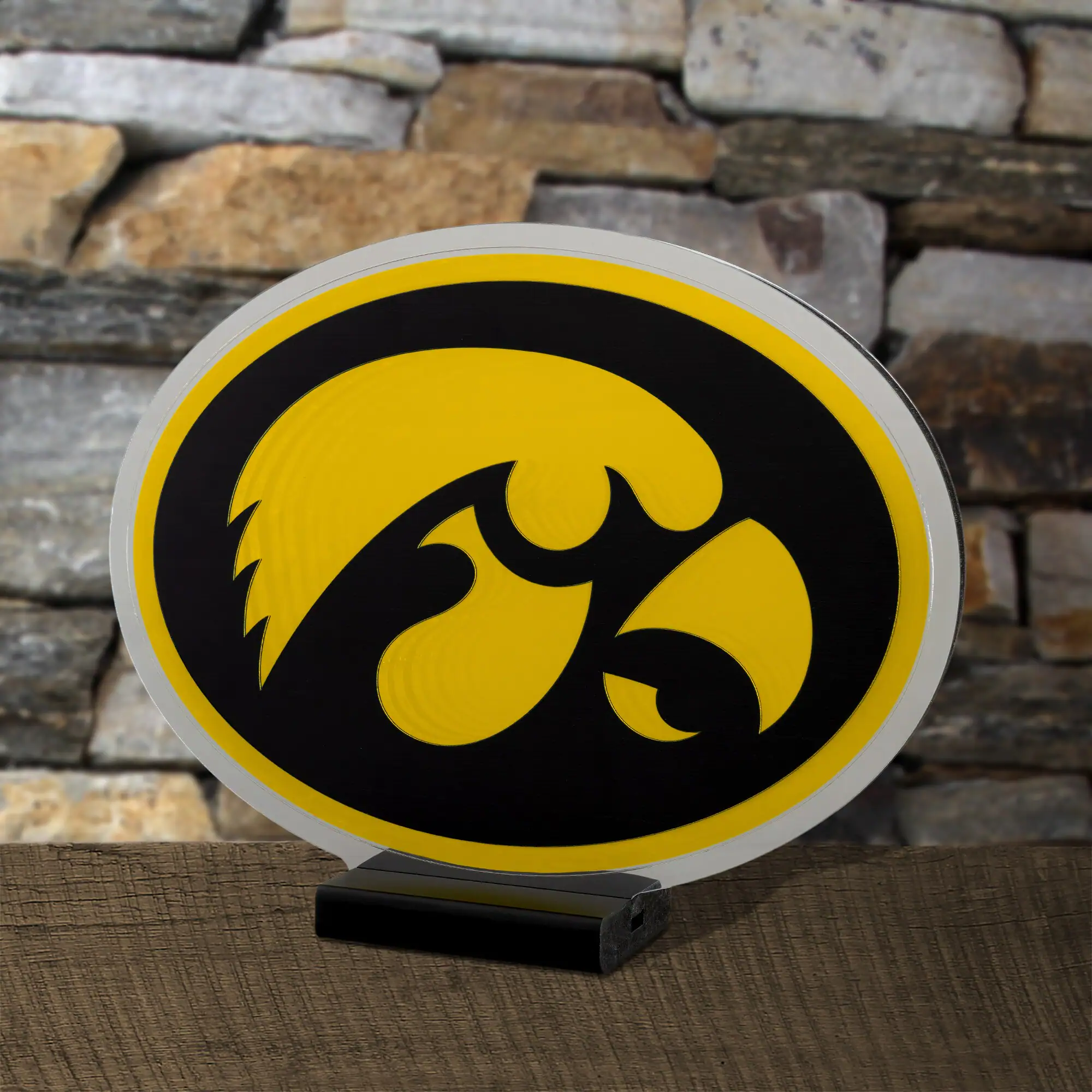 Alt View 3. Sporticulture - Iowa Hawkeyes LED Infinity Logo Light - Yellow.