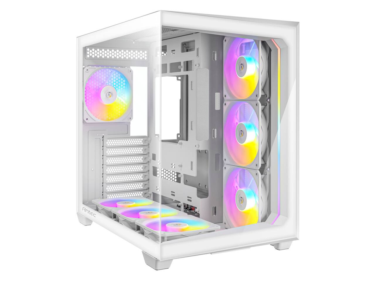 Alt View 4. Antec - C5 ARGB White, Mid-Tower ATX PC Case, 7×120mm ARGB PWM Fans Included, Supports Up to 10 Fans, 360mm Radiator Support - White.