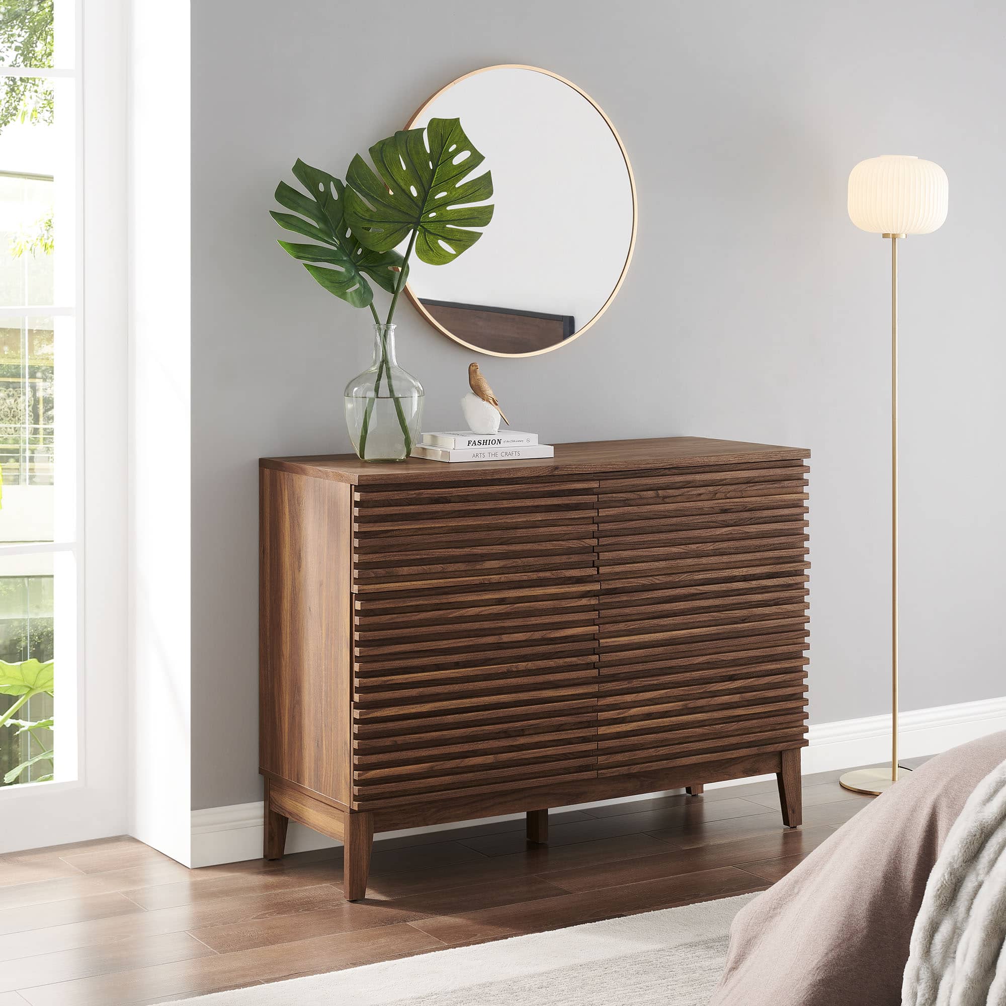 Render 47" 6-Drawer Dresser by Modway - Walnut