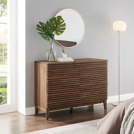 Front. Modway - Render 47" 6-Drawer Dresser by Modway - Walnut.