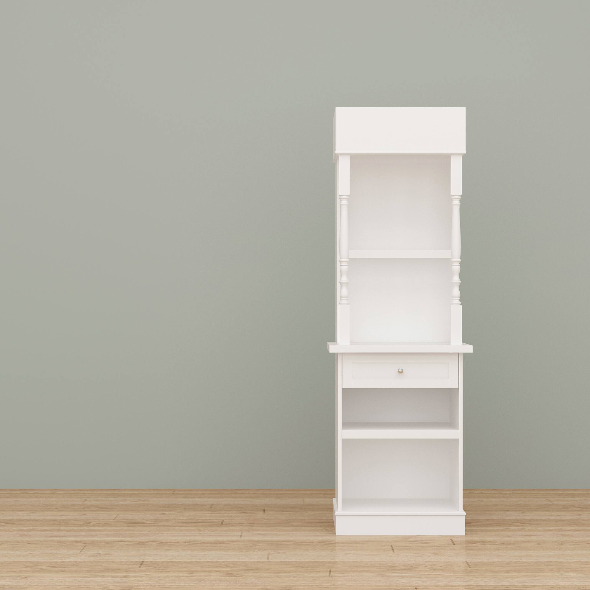 Alt View 9. FUFU & GAGA - Compact Kitchen Storage Cabinet with Multi-Layer Shelves Drawers and Anti-Tip Safety Design for Small Spaces - White.