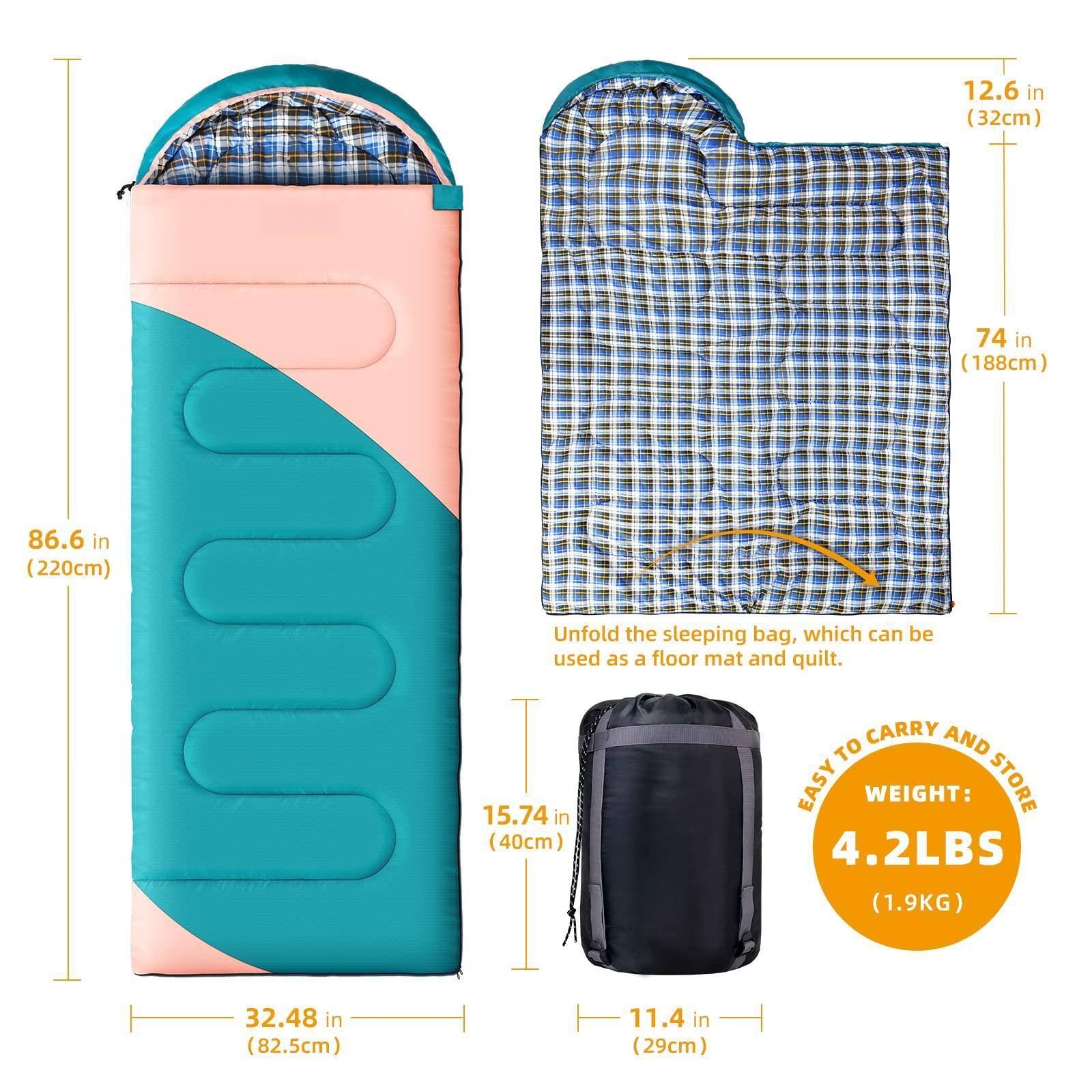 Dapper Styles Camping Sleeping Bag 32 Bags For Adults Teens Cold ...