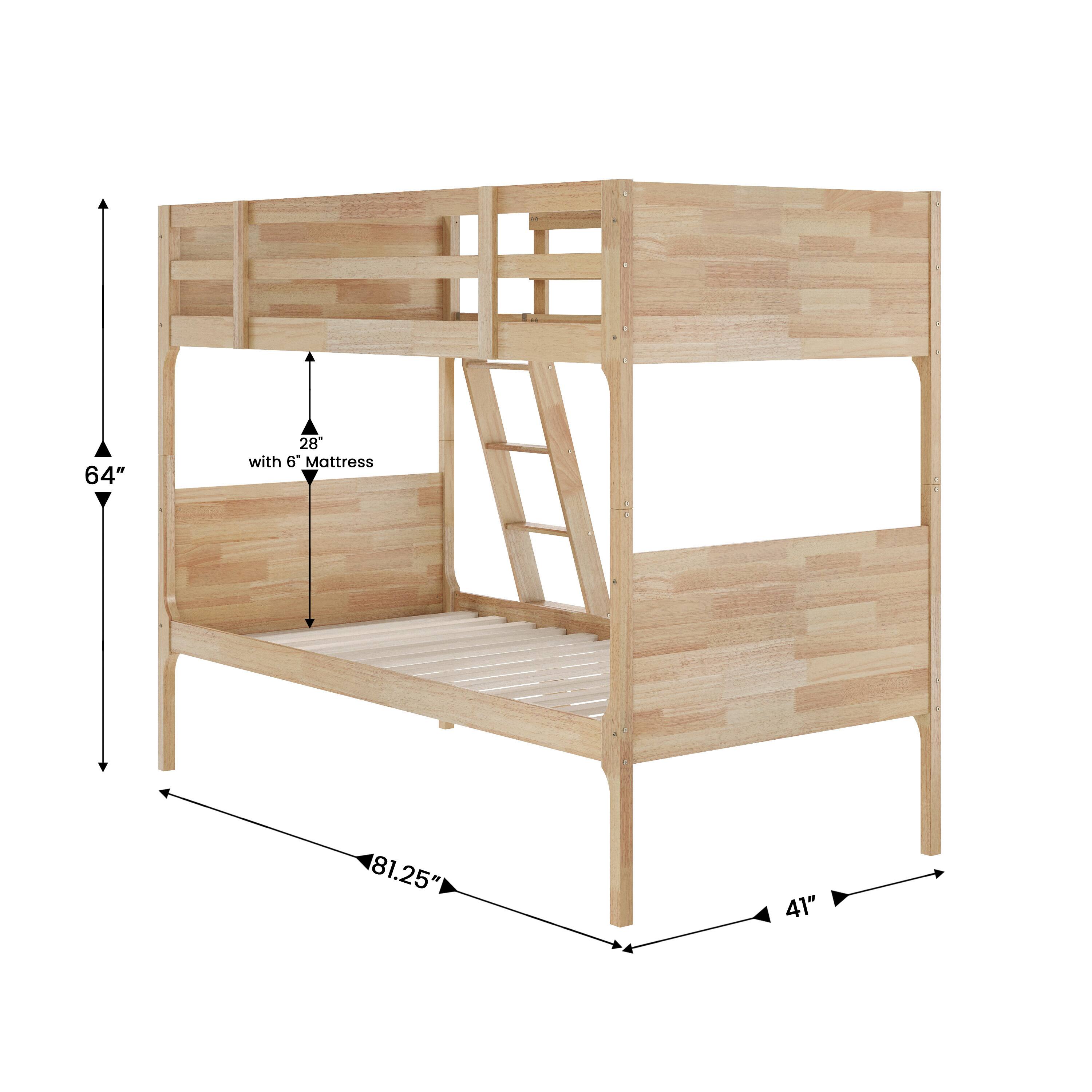 64" 28" with 6' Mattress 81.25" 41"