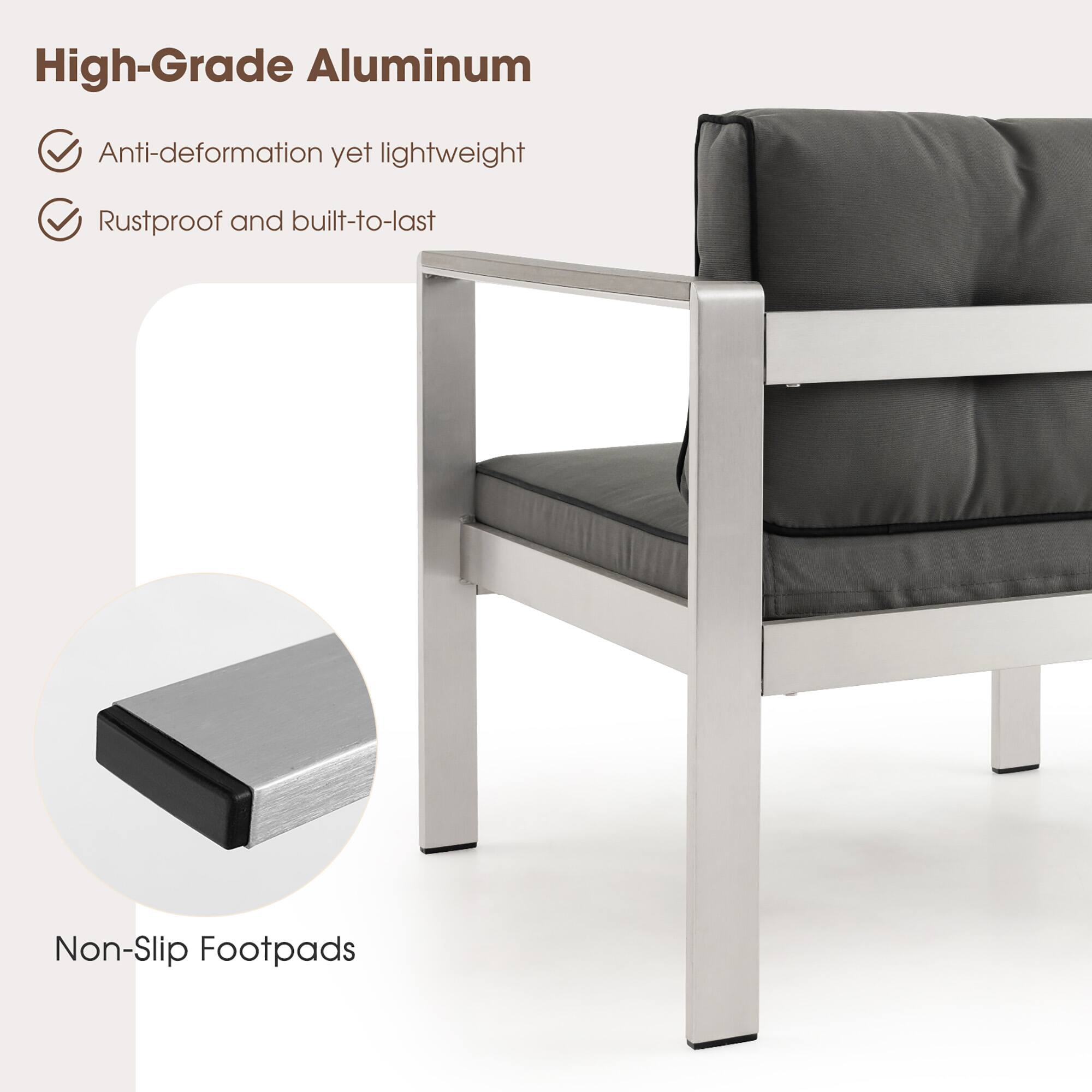 High-Grade Aluminum  
- Anti-deformation yet lightweight  
- Rustproof and built-to-last  

Non-Slip Footpads