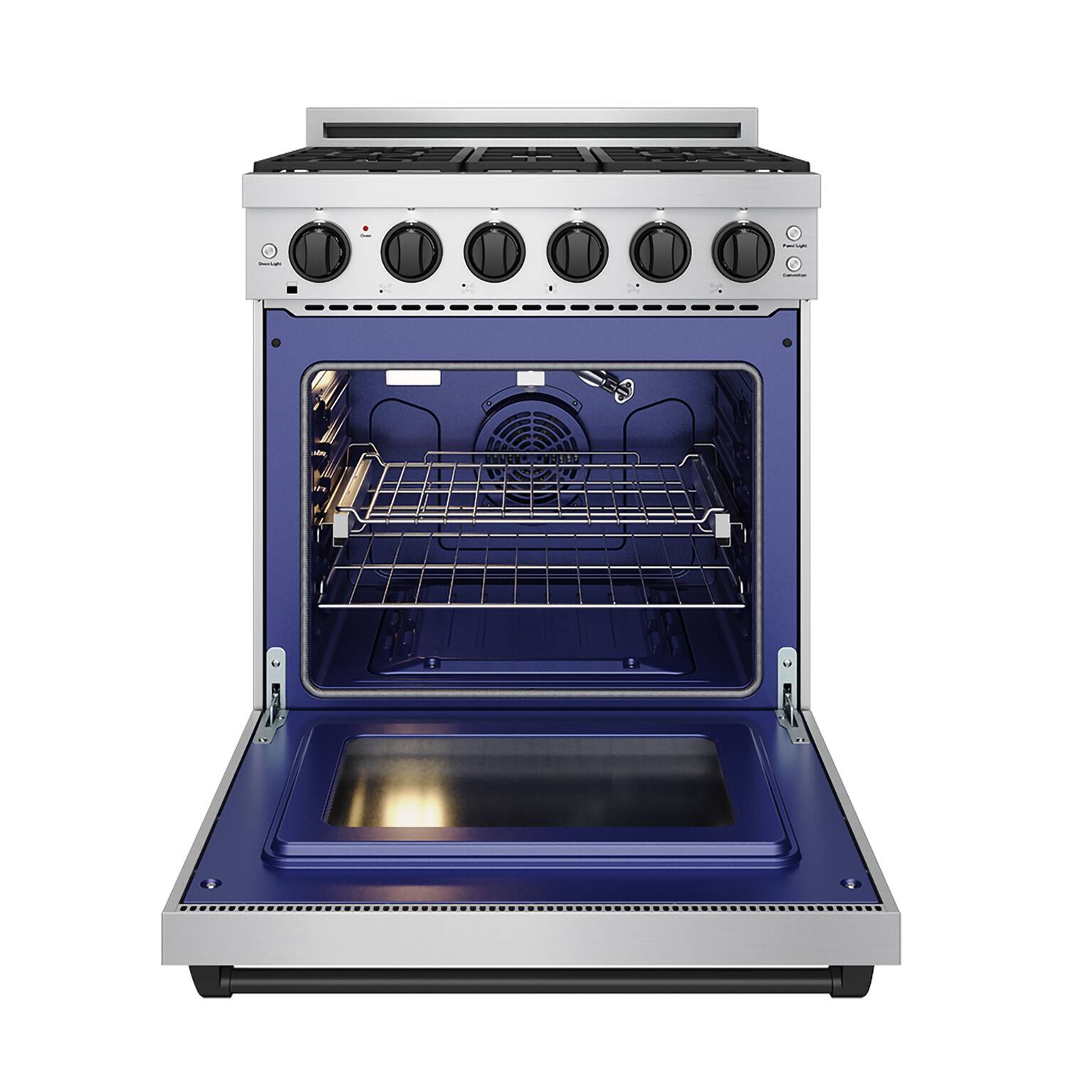 Alt View 5. Thor Kitchen - Gordon Ramsay Series by Thor Kitchen 4.55 Cu. Ft Freestanding Gas Range with Black Hardware - Stainless Steel.