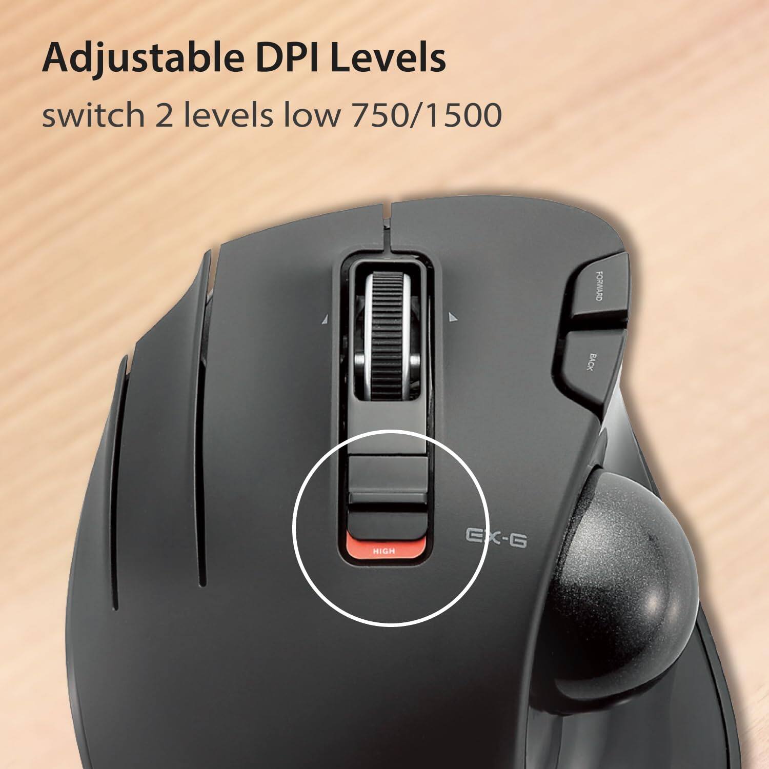 Adjustable DPI Levels  
switch 2 levels low 750/1500  
FORNARO  
EK-G