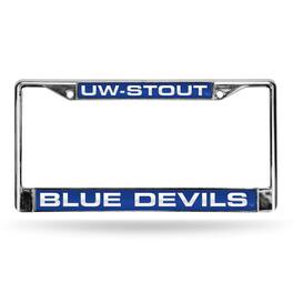 Rico Industries - Wisconsin UW Stout Blue Devils Chrome Metal License Plate Frame Holder - Multi